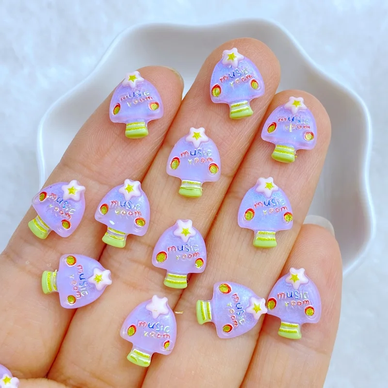 50 Stuks Nieuwe Schattige Mini-Ster Paddestoel Nagel Steentjes Edelstenen Glitter Nail Art Sieraden Manicure Nageldecoratie Accessorie