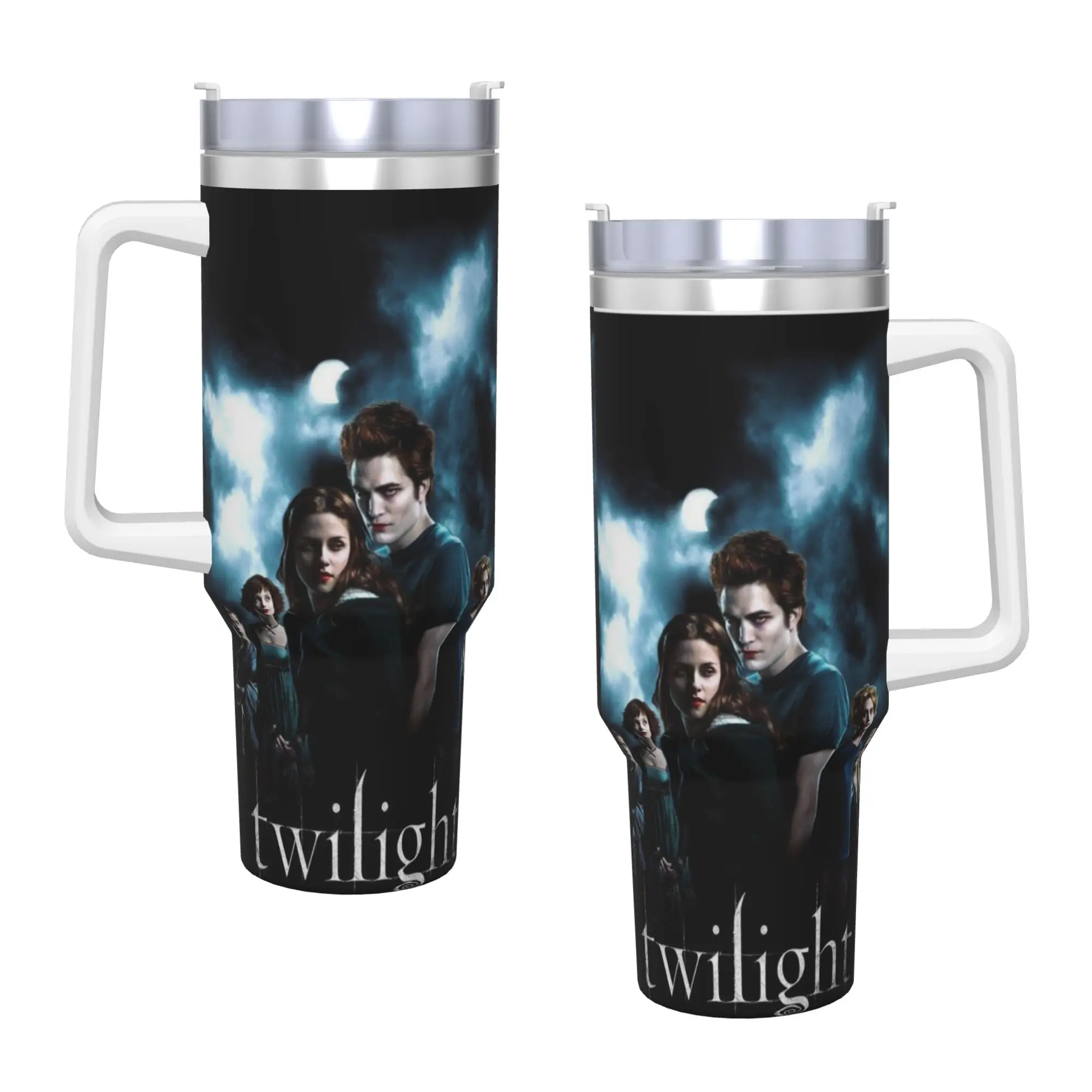 

The Twilight Edward Bella Stainless Steel Tumbler Driving Mugs Cup 40oz Thermal Mug Cold and Hot Milk Tea Water Bottle
