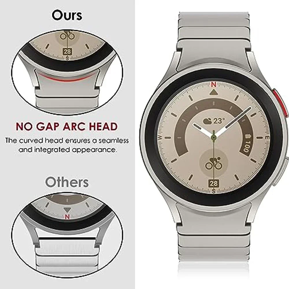 삼성 갤럭시 시계 6 용 팔찌 클래식 47mm 43mm 밴드 4 42 46mm Watch4 5 Pro 44mm 40 45mm 용 간격 없음 스테인레스 스틸 스트랩