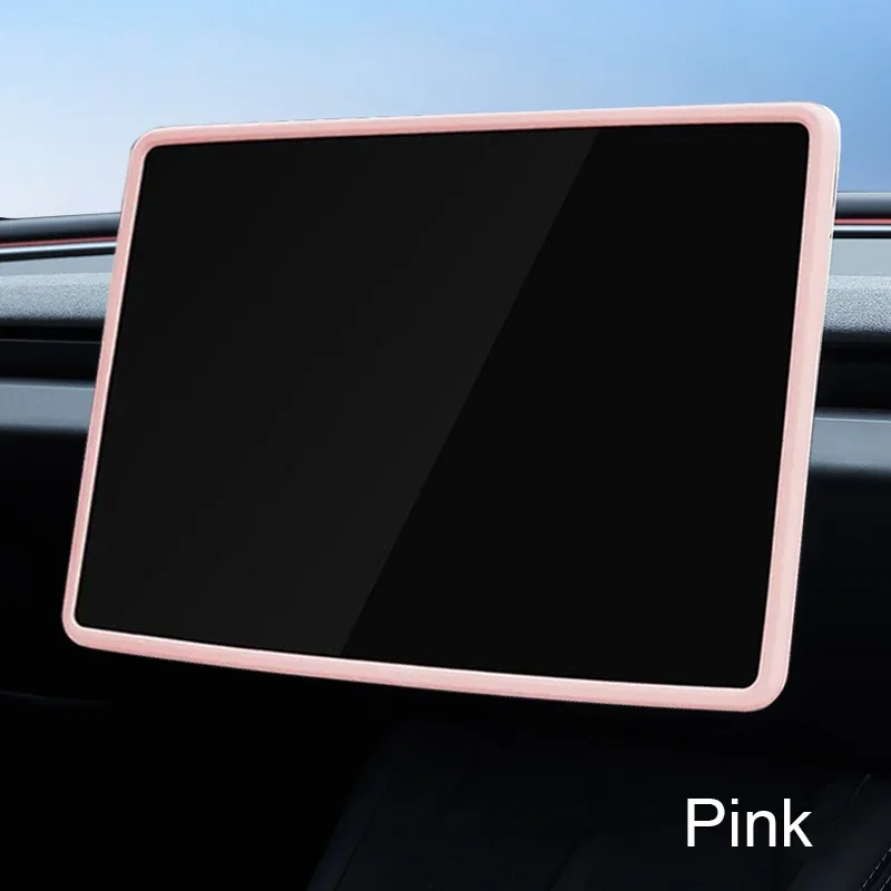 Silicone Screen Frame Protective Cover for Tesla Model 3 Highland 2024 Model Y Juniper Display 2025 Edge Protector Accessories