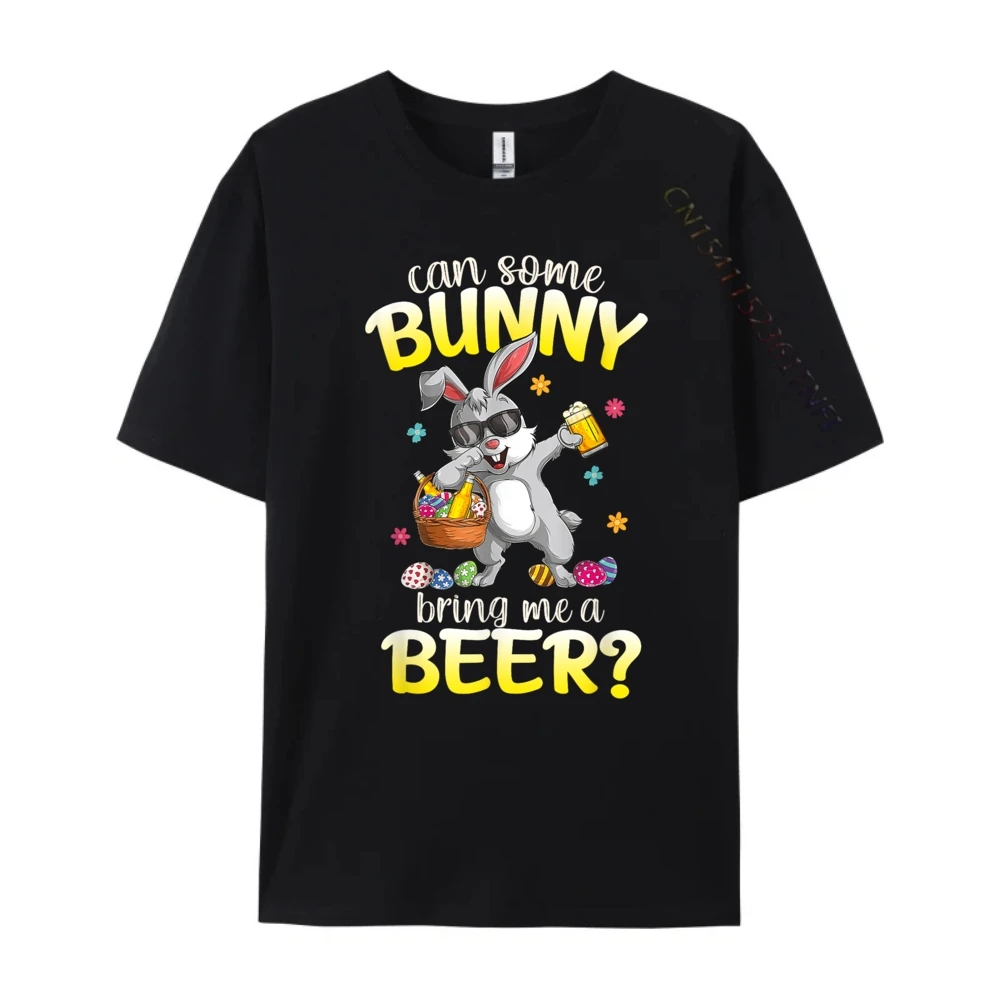 Can Some Bunny Bring Me A Beer Dabbing Rabbit Easter Day Anime T Shirts Man Men's Clothing Figures
