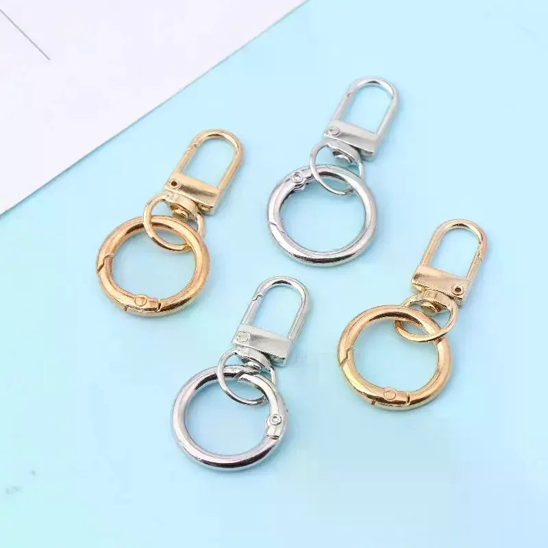 2/4/8Pcs Spring Snap Clasp Hooks Key Ring DIY Jewelry Making Findings For Keychain Bag Buckle Supplies