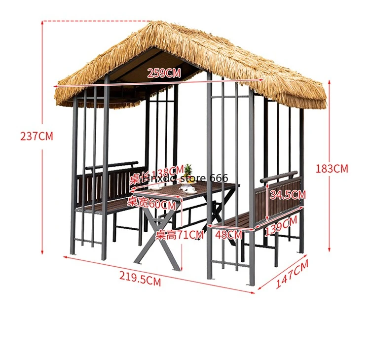 Outdoor gazebo agritainment Thatched pavilion Sub-outdoor awning