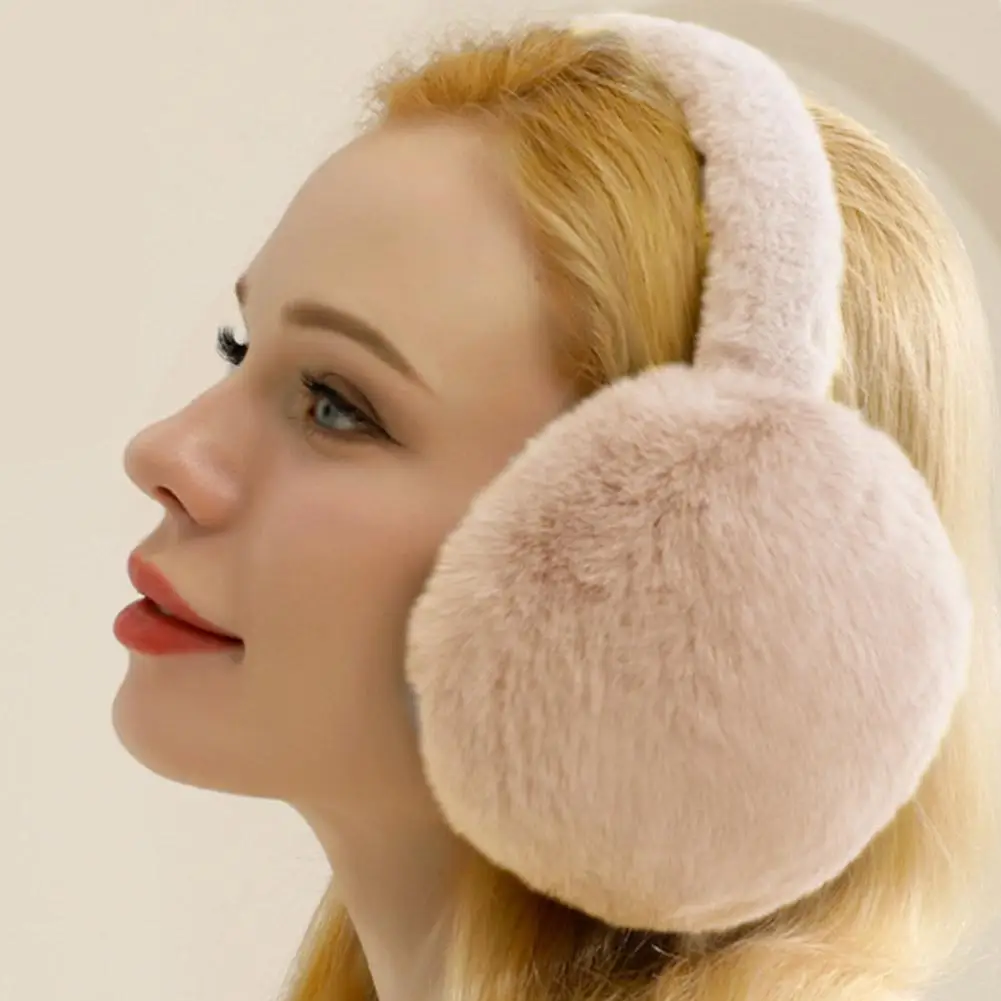 1pc cor sólida macio pelúcia orelha mais quente inverno quente earmuffs moda capa de orelha ao ar livre proteção contra frio orelha-muffs dobrável earflap