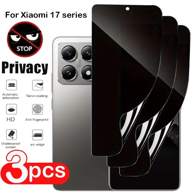 3Pcs Privacy Hydrogel Film For Xiaomi 15T Pro 17 Pro Max 14T 14 13 13T 11T 10T Pro 12 11 Lite Screen Protector