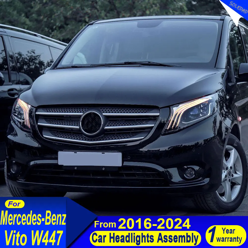 

LED HeadLamp for Benz Vito w447 2016-2024 V-Class V250 LED Projector Lens Car Headlights DRL Assembly Upgrade Auto Accessories