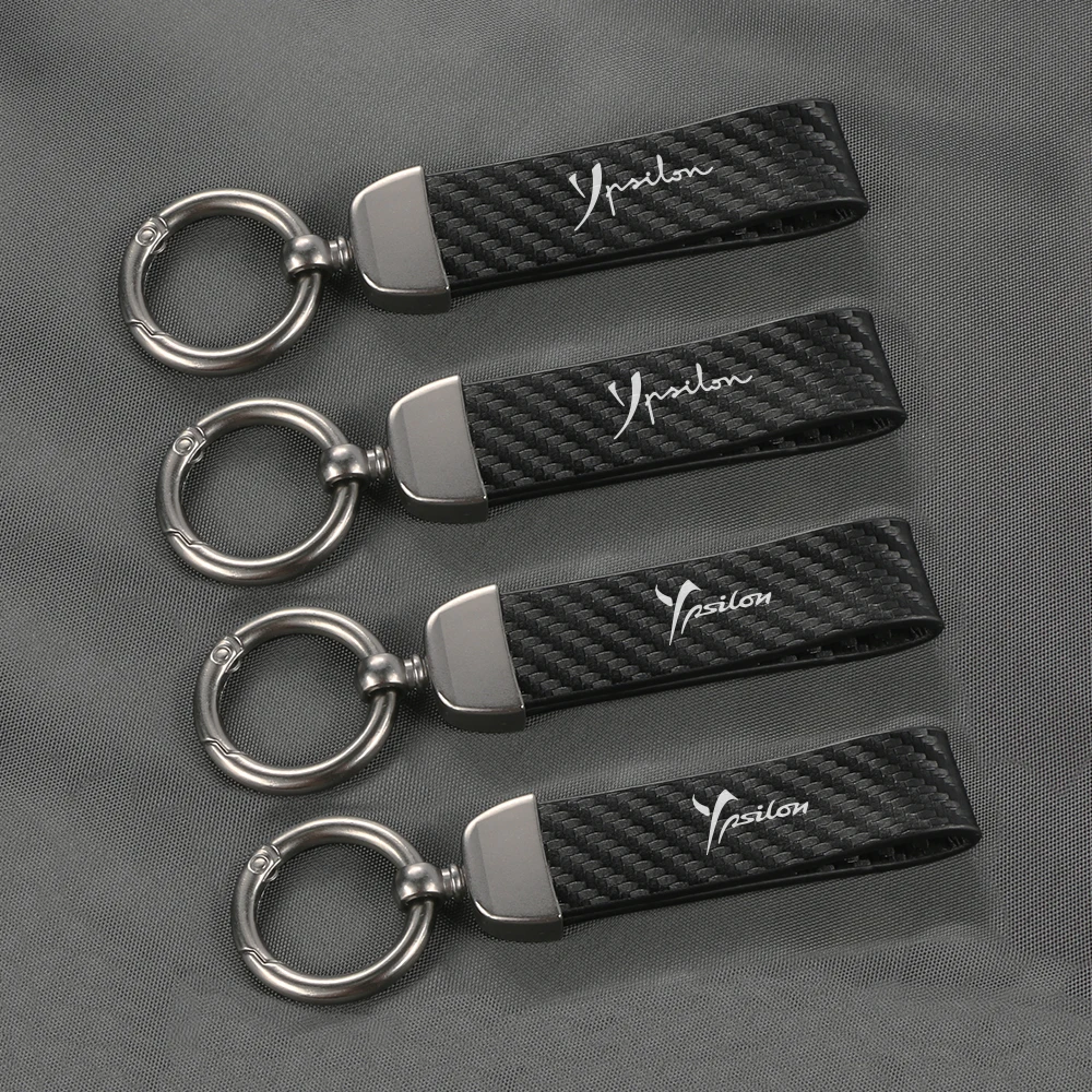 For Lancia Ypsilon 843 846 Car Fashion PU Leather Keychains High Quality Car Key Strap KeyChains Auto Decorative Accessories