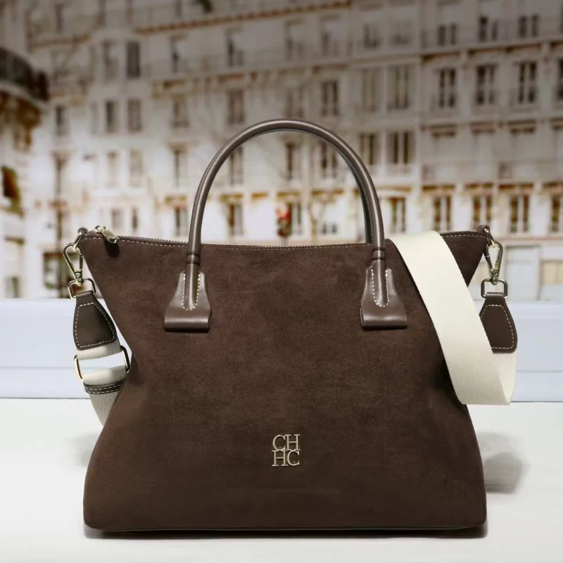 CH  Trend Real Feel Sheepskin Handbag Large Capacity Solid Color Women's Retro Style Women's Handbag bolsos mujer
