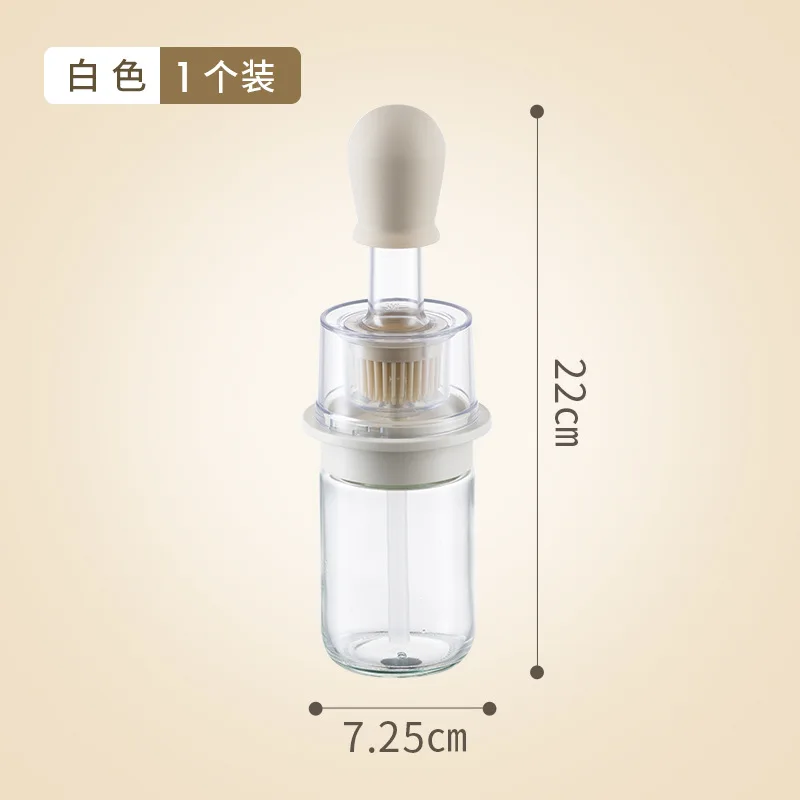 Kitchen Oil Bottle Silicone Glass Oil Container With Brush Barbecue Spray Bottle Oil Dispenser For Kitchen Tool Cooking