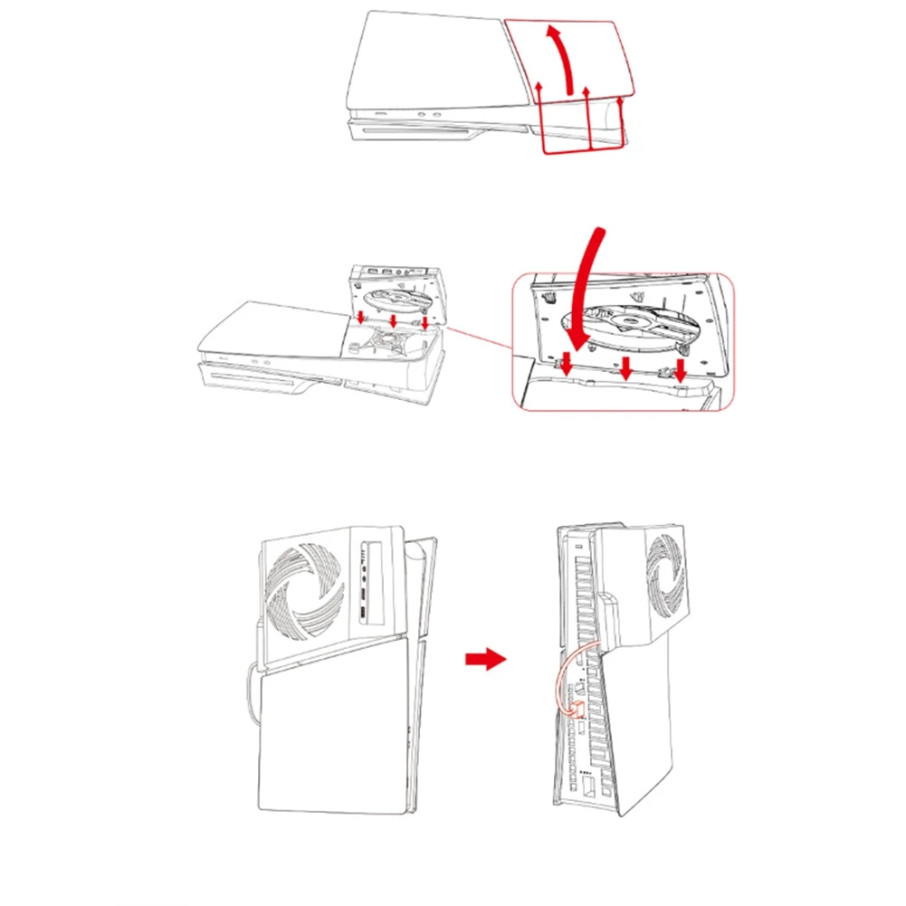 B29C-Para ps5slim ventilador de refrigeração de controle de temperatura ventilador de refrigeração montado lateralmente ventilador de luz rgb universal