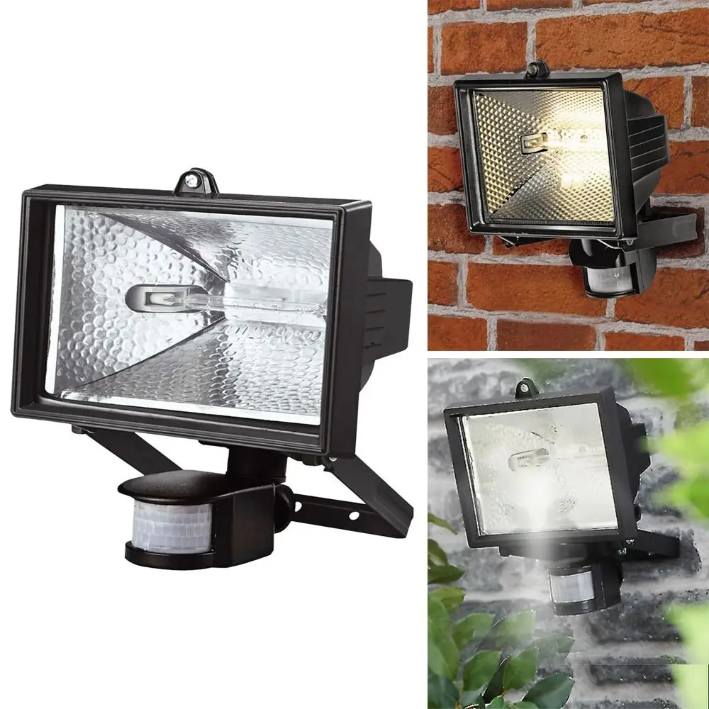 

Security Plastic Outdoor Security Floodlight Black 500W Halogen Garden Lighting Aluminium PIR Motion Sensor Outdoor Lighting