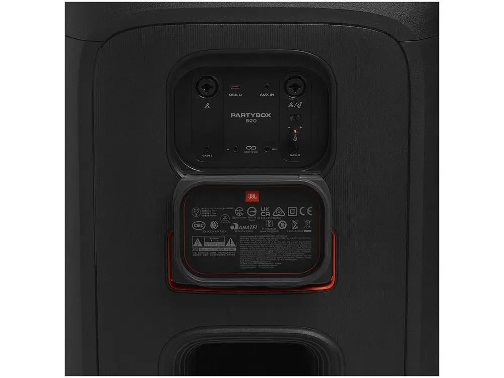 JBL PartyBox Sound Box 520 JBLPARTYBOX520BR محمول مضخم بلوتوث IPX4 400W RMS - Bivolt