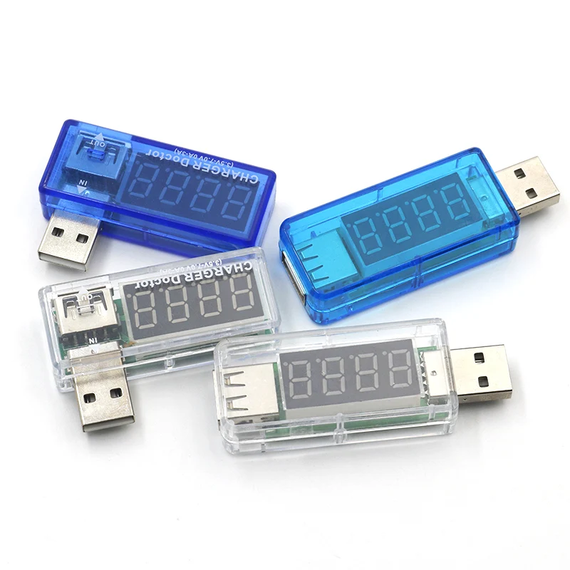 Digital USB Mobile Power charging current voltage Tester Meter Mini USB charger doctor voltmeter ammeter Turn transparent