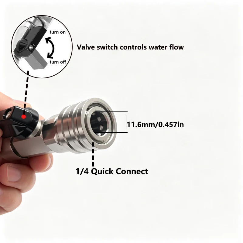 High Pressure Hose Ball Valve Kit 1/4' Quick Connector with Valve Switch for K2-K7/ Lavor /Nilfisk/Bosch Hose On/off