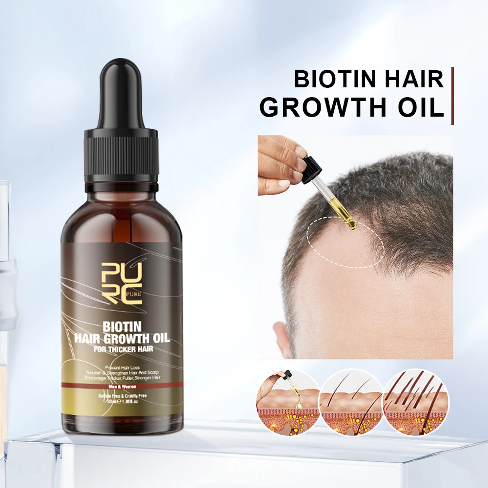 

PURC Hair Growth Oil Biotin Ginger Hair Regrowth Products for Men Women Anti Hair Loss Improves Scalp Environment Hair Care