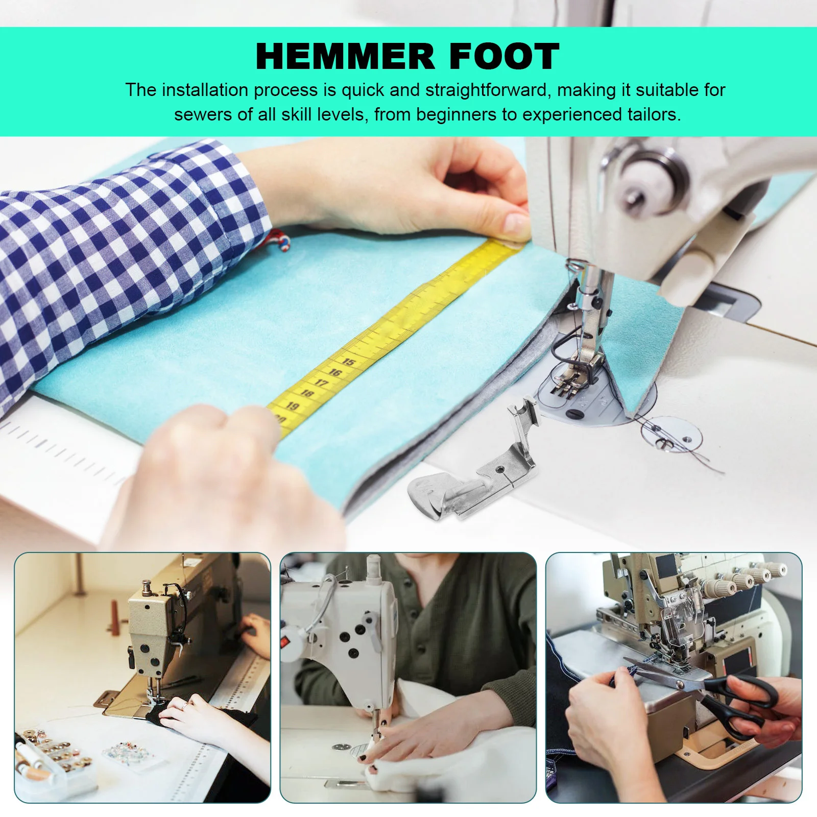 Arc-Shaped Hemmer Presser Foot For Sewing Machine Binding Attachment Folder Replacement Binder Accessory Edging Device Quilting