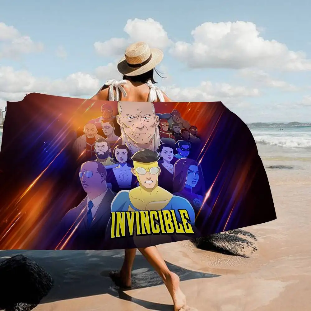 Anime I-Invincible Microfiber Printed Beach Towel Mountain Climbing Yoga Beach Swimming Running Absorbent Soft Towel