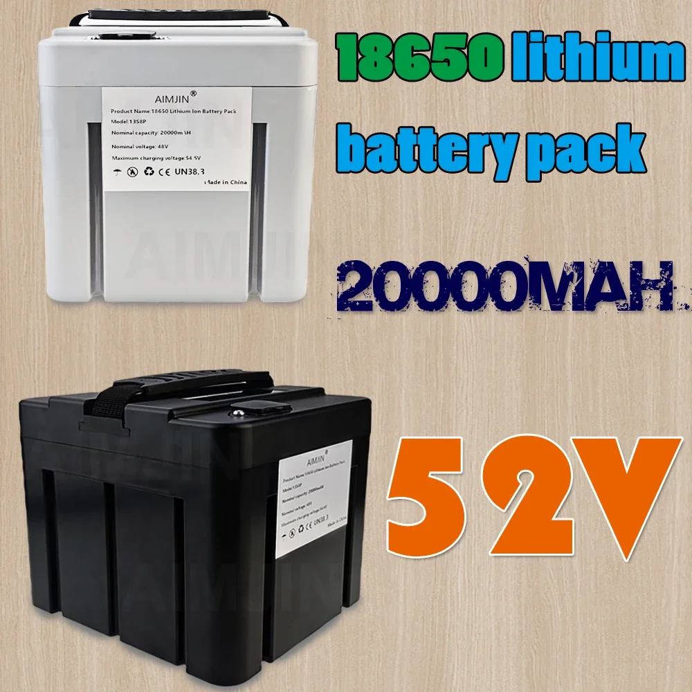 대용량 전기 오토바이 배터리 팩, BMS 포함, 리튬 이온 20Ah, 20000mAh, 52V, 14s7p