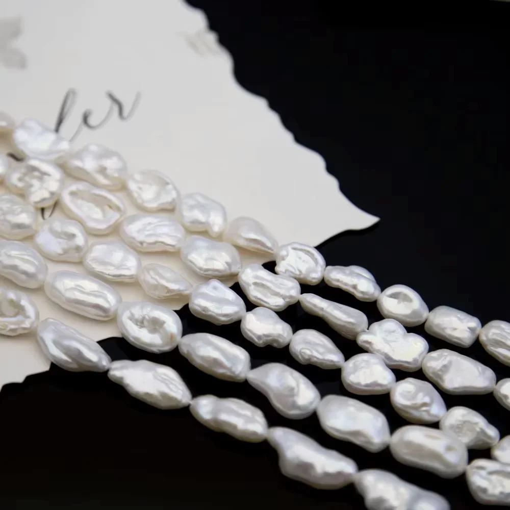 

Best Selling Baroque Irregular White Freshwater Pearl Aperture 0.8mm Jewelry Making DIY Bracelet Necklace Earrings 11*15mm