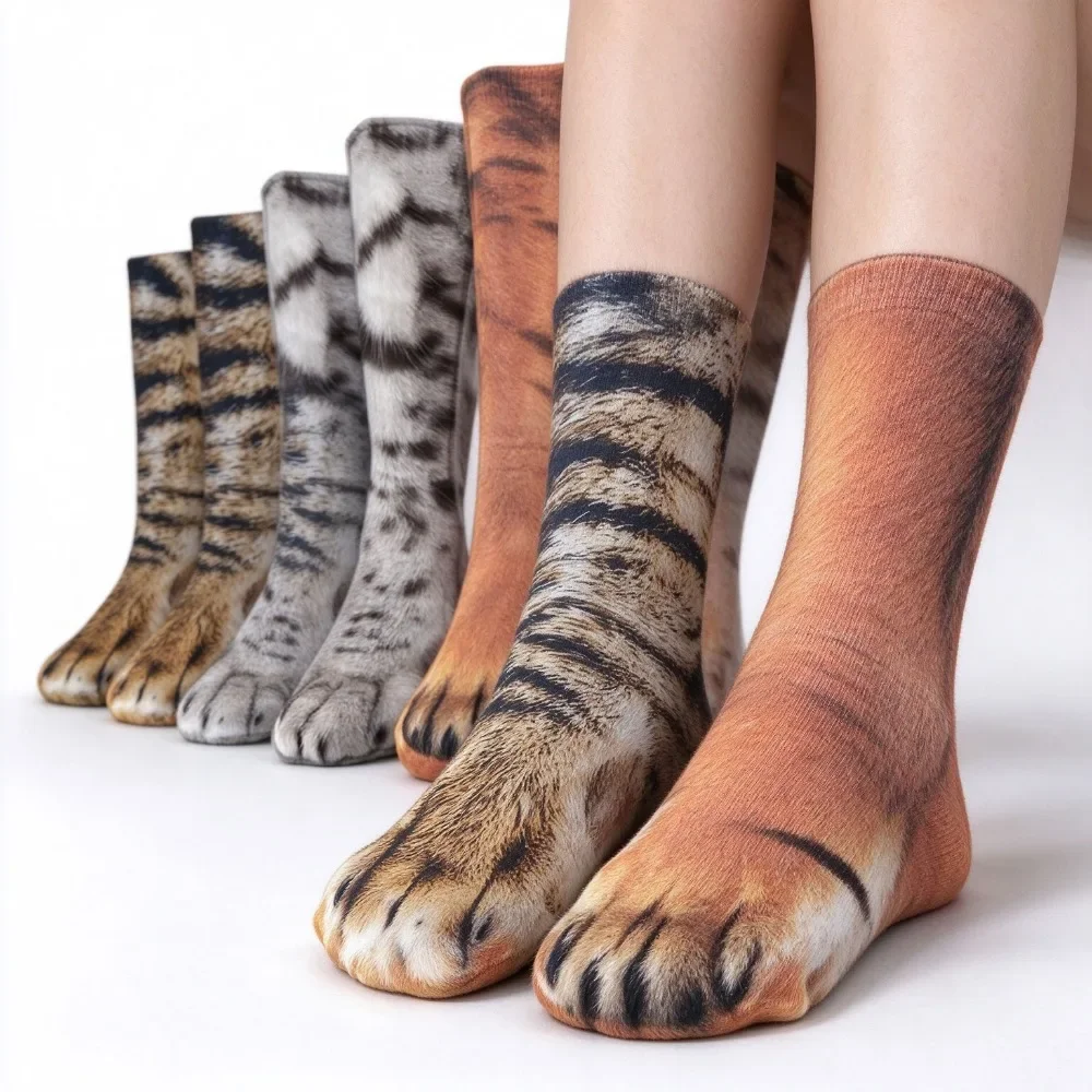 Unisex Animal Paw Sole Socks Kawaii Funny Printed Tube Socks Cute Fashion Novelty Casual Socks Gift for Men Women Dropshipping
