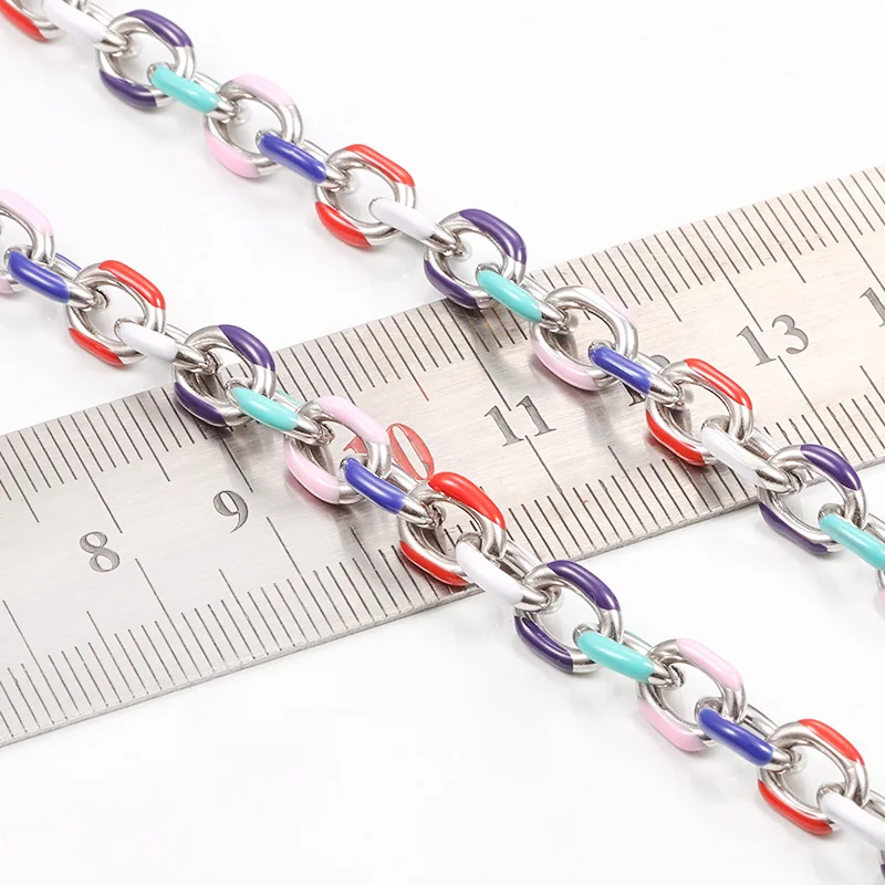 1Meters Stainless Steel Oval Chamfered Chain Charms Jewelry Making Supplies DIY Necklace Bracelet Fashion aesthetic Accessories
