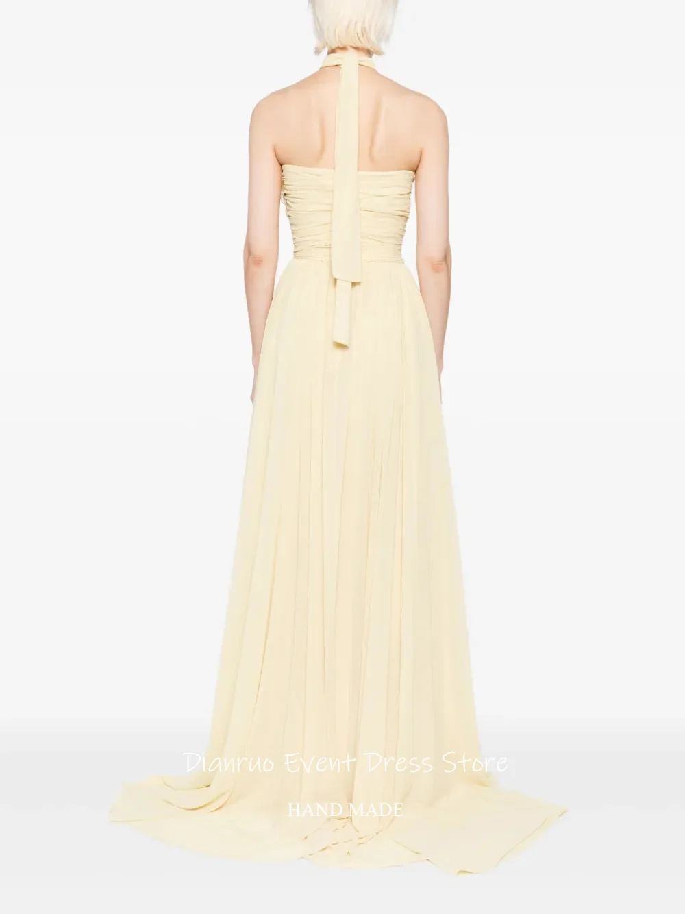 Dianruo رشيقة ثلاثية الأبعاد الزهور فستان سهرة بدون حمالات ألف خط فساتين الشيفون للنساء أشرطة Ruched فساتين حفلات 2025 مخصص