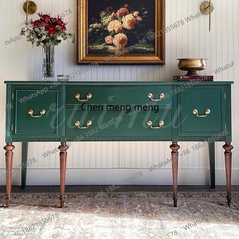 

American solid wood porch cabinet, living room entrance partition cabinet, French country foyer locker