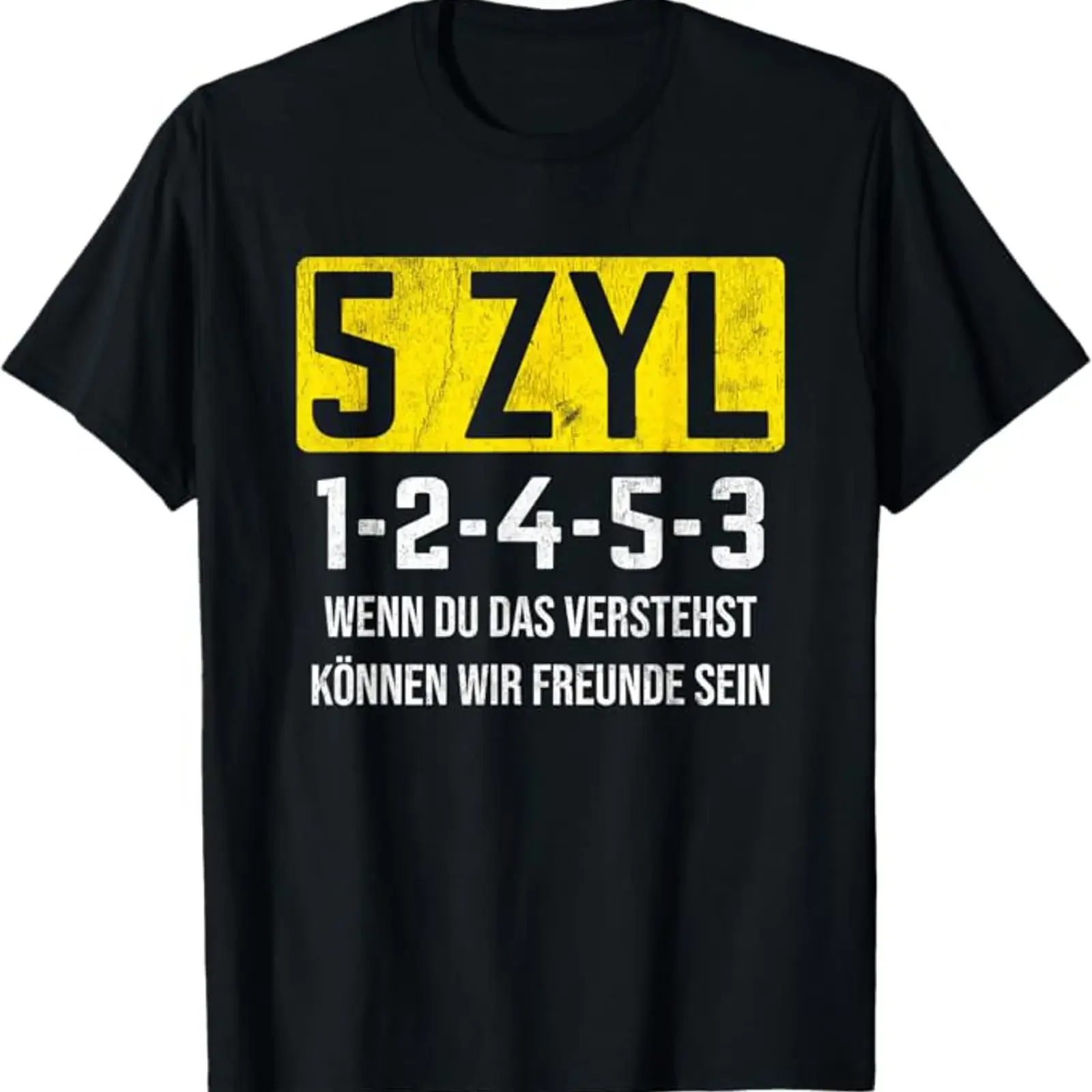 5 Cylinder Motor Friends His Screwdriver Tuning T Shirt vintage Washed homme Top For Everyday Wear Casual graphic Comfortable