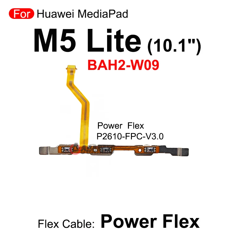 For Huawei MediaPad M5 Lite 10.1inch Power On OFF Side Key Flex And Headphone Earphone Jack Flex Cable Repair BAH2-W09 BAH2-AL10