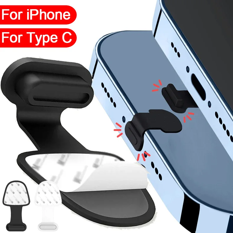 USB C Anti-lost Dust Plugs Protector Caps For Type-C IOS Charging Port Dustproof Stopper For iPhone 14 13 Samsung S24 Dustplugs