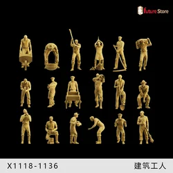 3D Print Miniatures 1/64 1/43 1/35 Construction Worker Male Figure Diorama Creative Mini Doll Scene Props Figurine Model Crafts