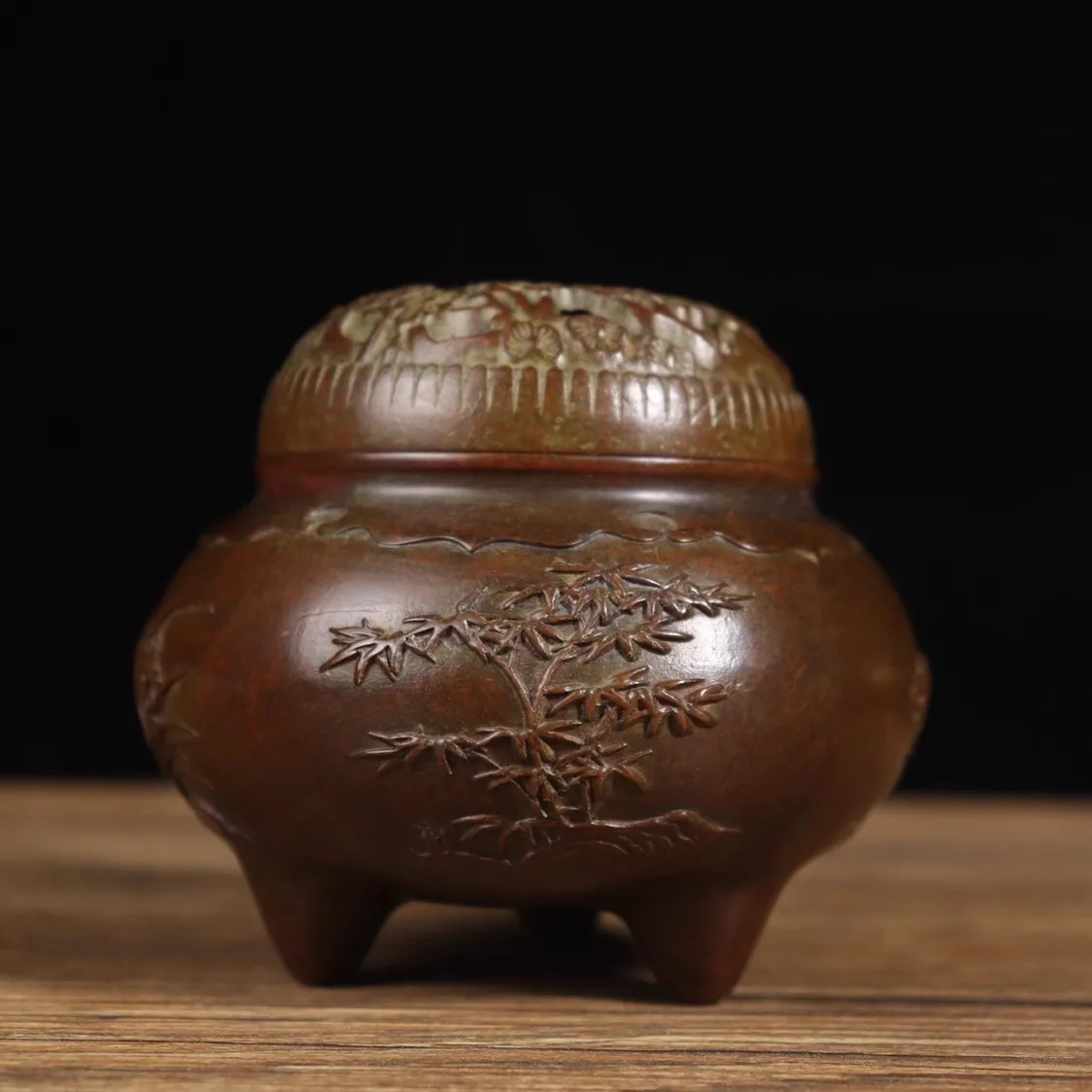 Antique collection: Ming Dynasty pure copper incense burner, a handmade home decoration
