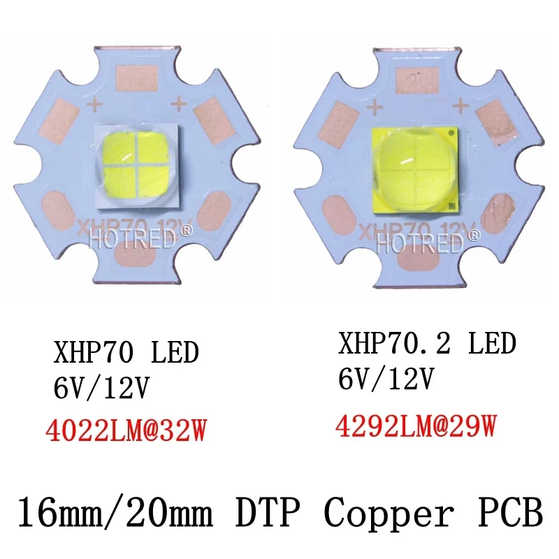 Imagem -04 - Fresco Neutro Branco Led Emitter Original Warm White Copper Pcb Geração 6v 12v 16 mm 20 mm Xhp50 Xhp70 Xhp50.2 Xhp70.2