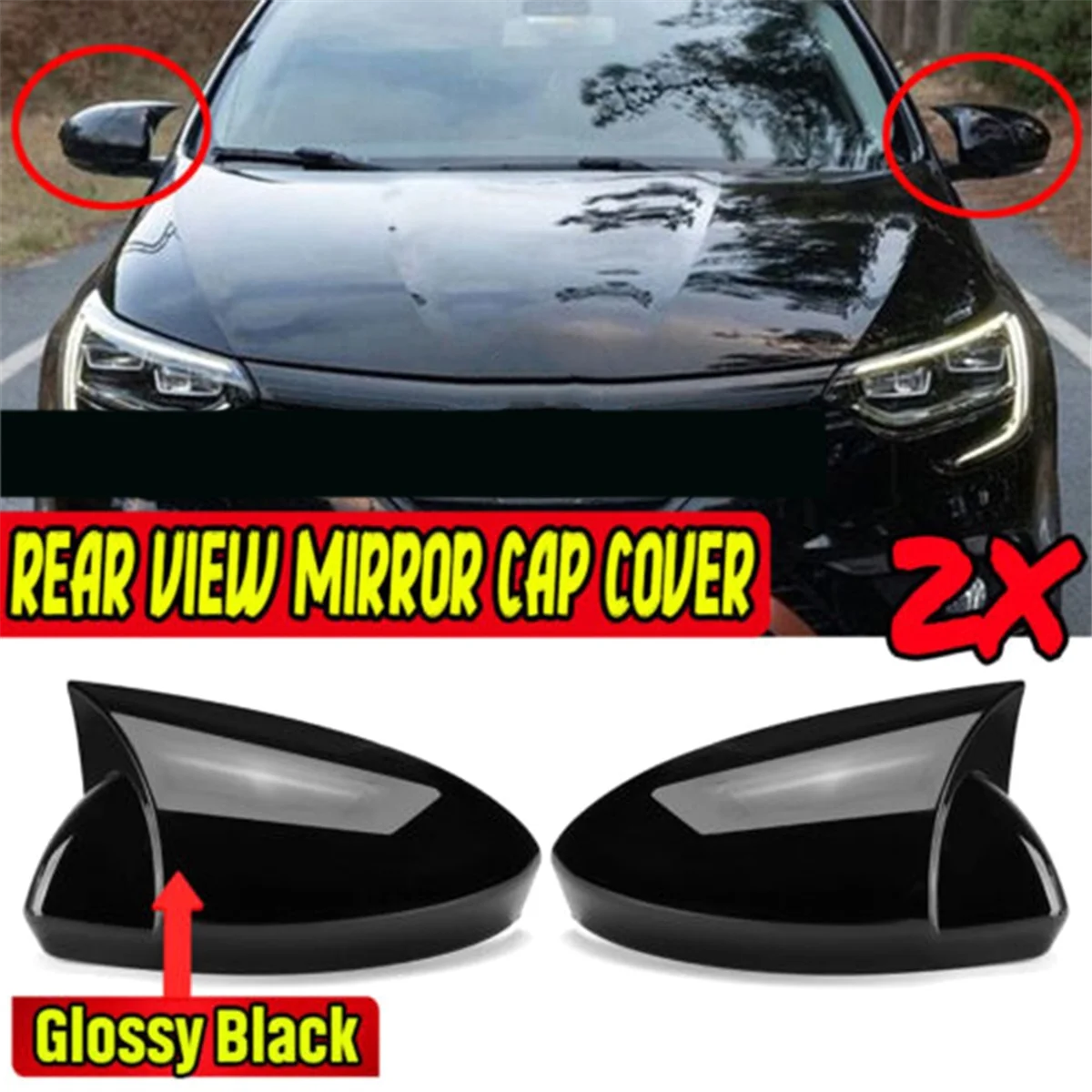 

Exterior Rear View Mirror Cover for Renault Megane MK4 2016-2020 Side Wing Mirror Cover Cap 963737470R 963742692R