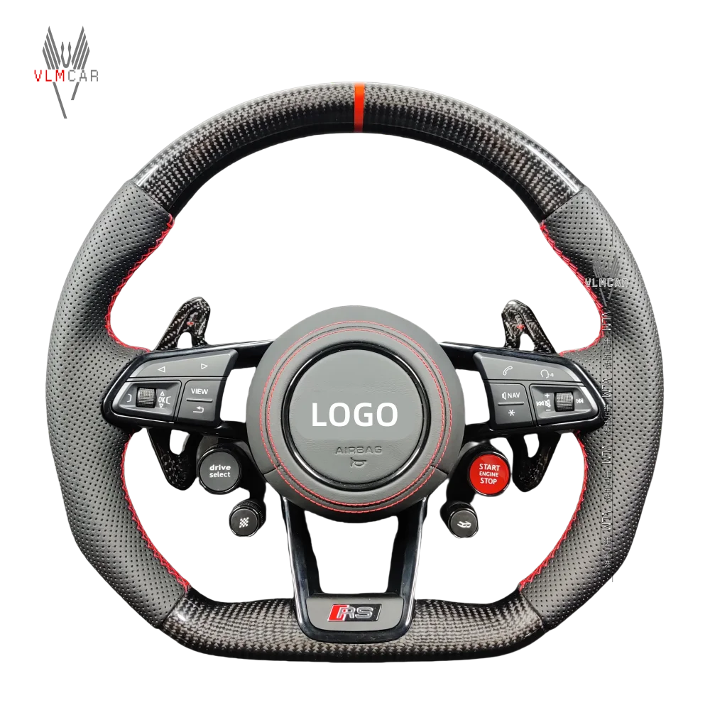 VLMCAR Carbon Fiber Steering Wheel fo Audi TT R8 8J TT Roadster 8J TTS 8J TT RS 8J TT Performance Luxury Upgrade Perfect Fit