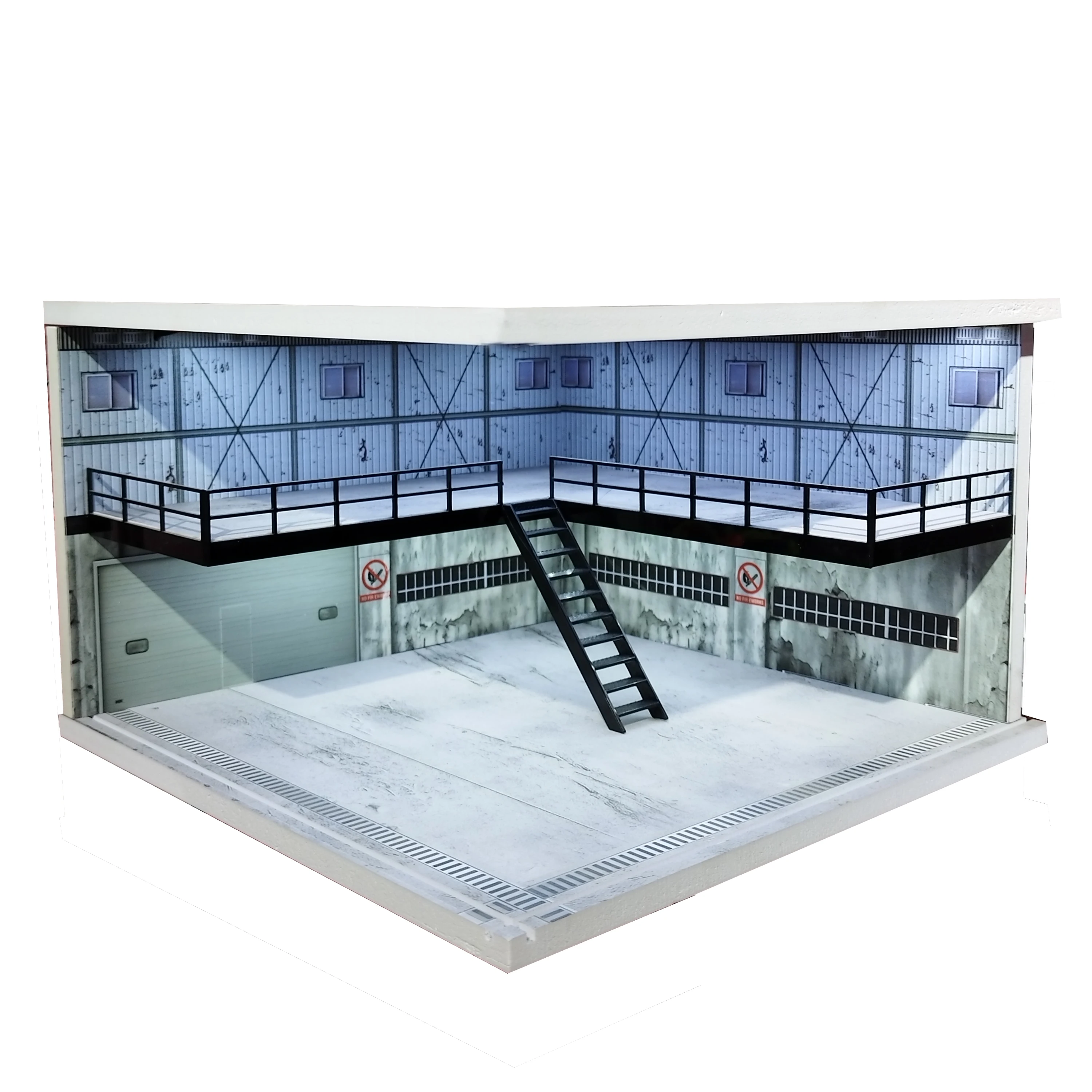 1/64 1/32 Car Garage Diorama Model Diecast Assemble LED Lighting Car Parking Lot Backdrop Display Scene Model Toy