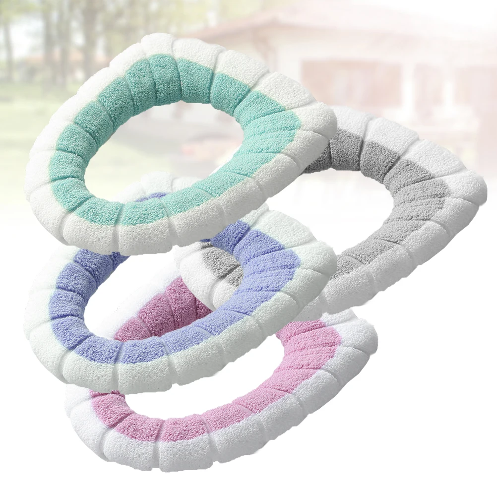 

4 Pcs Color Contrast Pumpkin-type Toilet Pad Seats Padded Molded Creative Cover