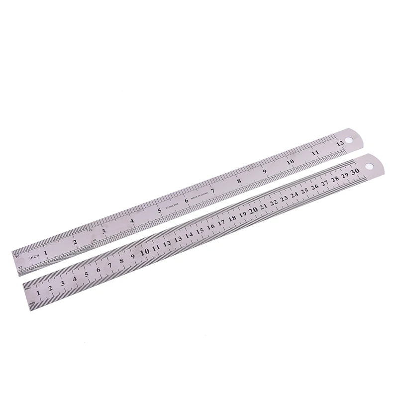 △ 1Pc 30cm Stainless Steel Straight Ruler Office Stationery Measuring Supplies