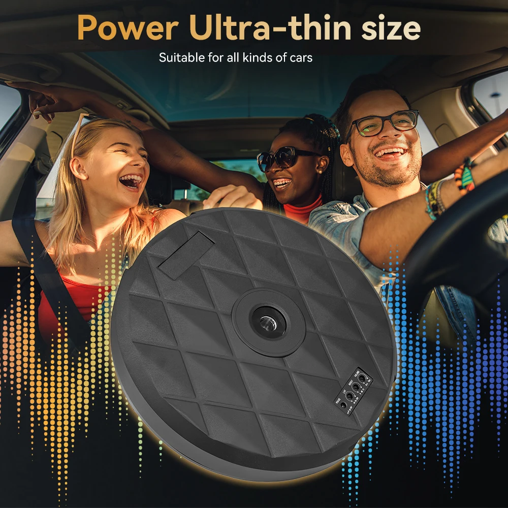 Podofo 12-Zoll Slim Powered Subwoofer-Gehäuse und Audiokabel Auto-Subwoofer passt in das Reserverad für den Austausch des Auto-Ersatzrads. – Detail 5