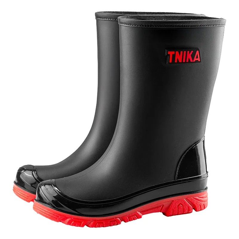 

Мужские осенне-зимние уличные дождевые ботинки средней длины, водонепроницаемые дождевые ботинки, повседневная обувь, модные дождевые ботинки.