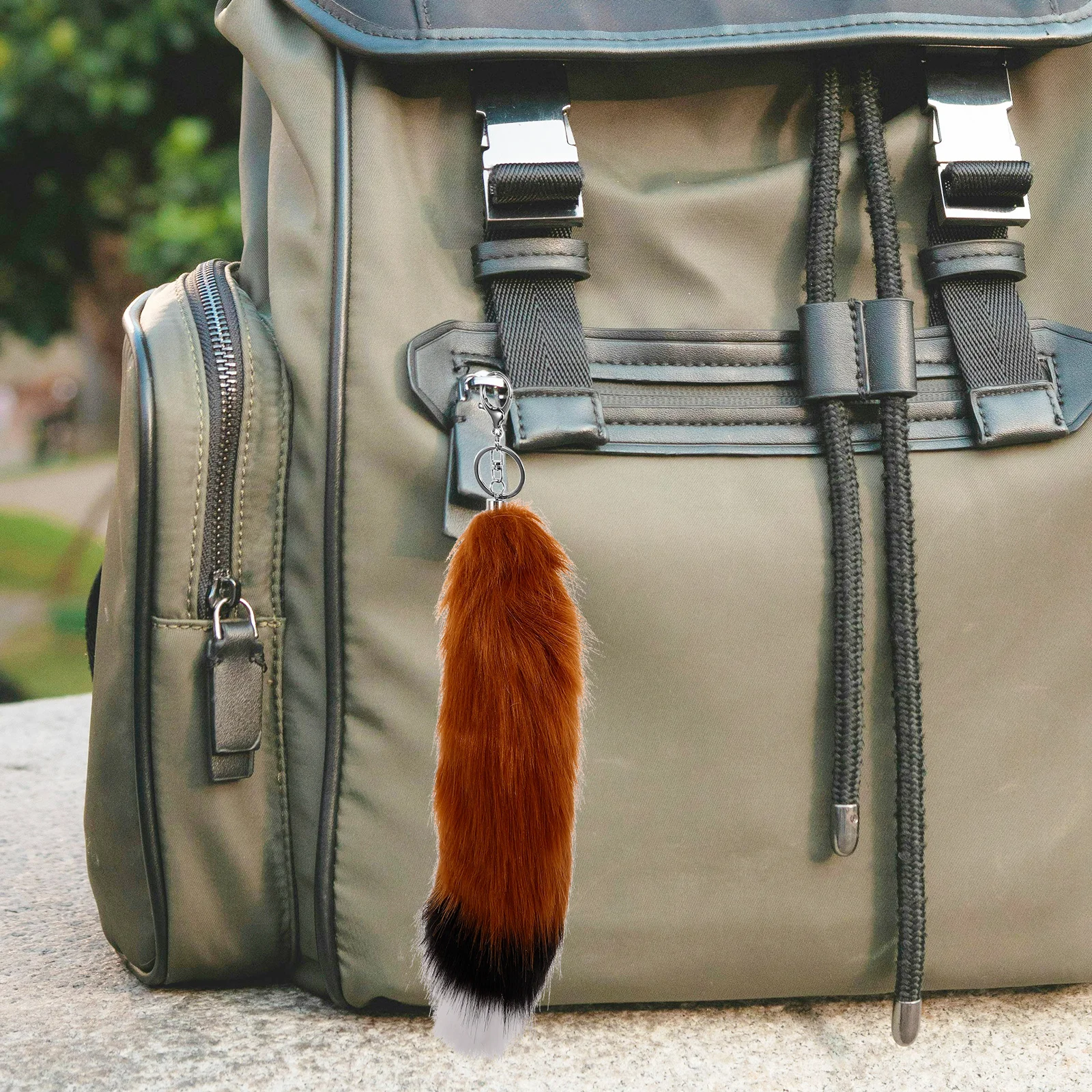 التدرج الثعلب الذيل معلقة مفتاح سلسلة حقيبة الزخرفية سلسلة مفاتيح سحرية قلادة سيارة حلقة رئيسية ملحق المفاتيح الاصطناعية