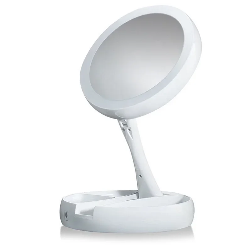 

Foldable USB Charging or Battery Led Mirror Makeup White Vanity Cosmetic Mirror with Light 10X Magnifying Table Mirrors