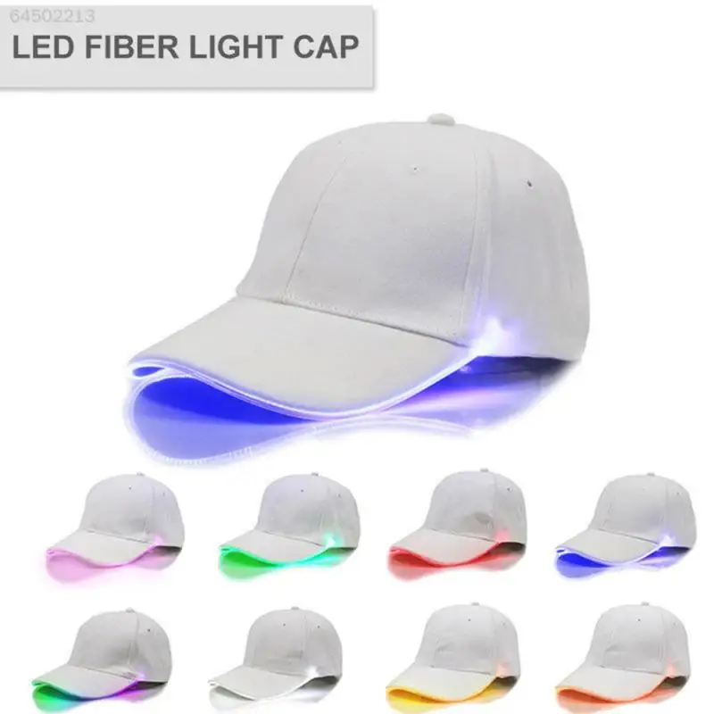 Trendy Light Up Glowing Baseball Hat LED Luminous Hip Hop Rap Cap DJ Dance NightClub Bar Party Props Neon Hiphop Hat Supplies