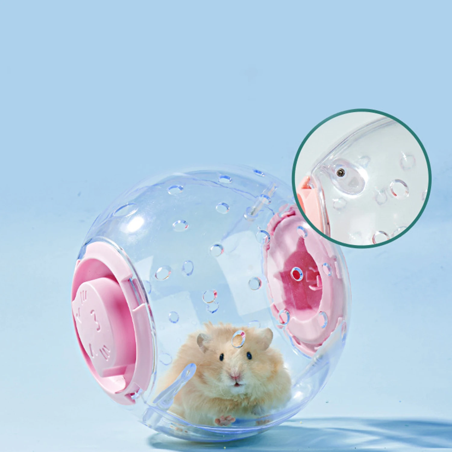 Small Pet Hamster Running Ball with Leash Exercise Toy Household Running Jogging Toy Hamster Spinning 12cm