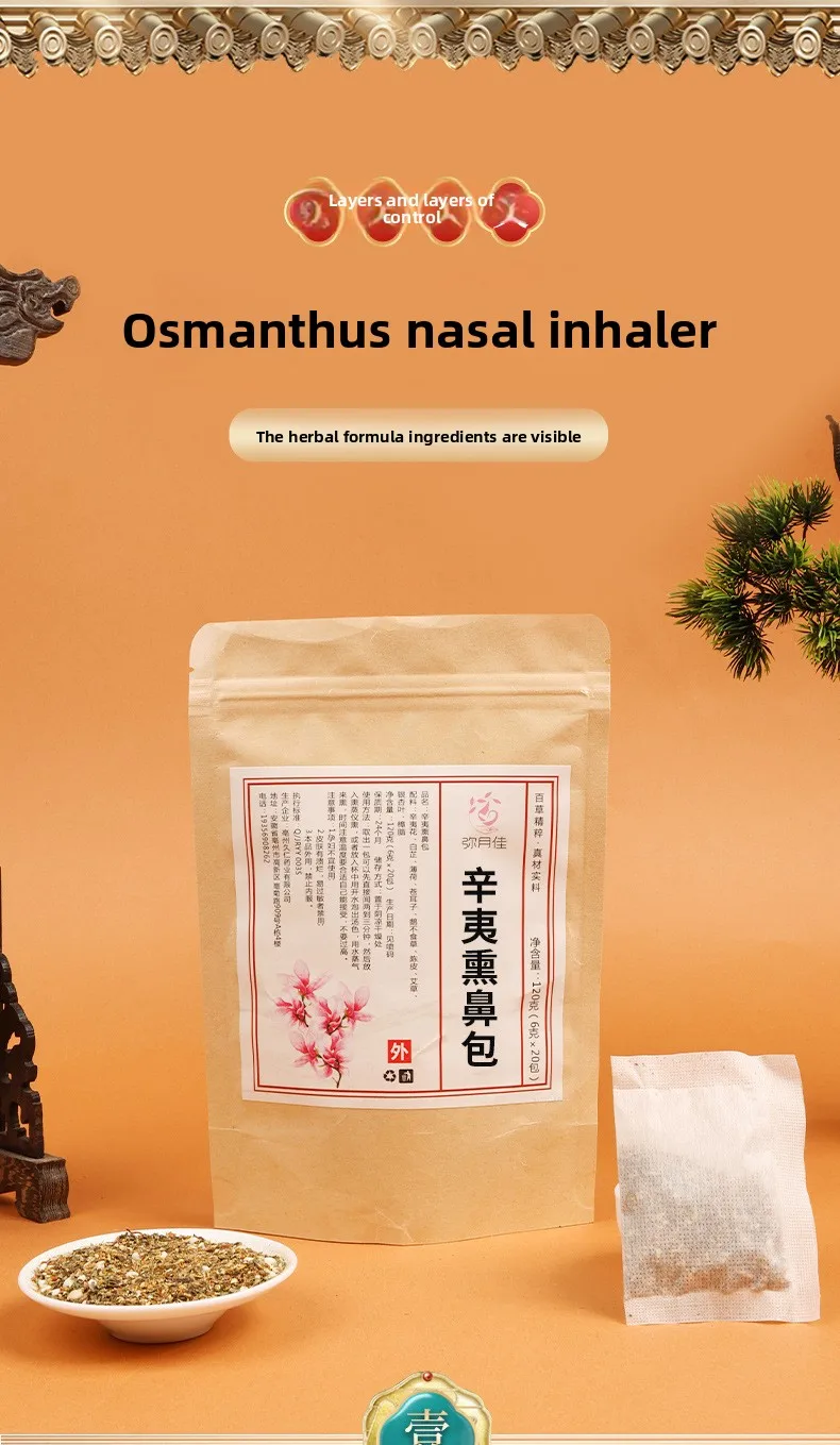 120g Herbal Nasal Steam - Magnolia & Mint Refill Pack for Sinus Care