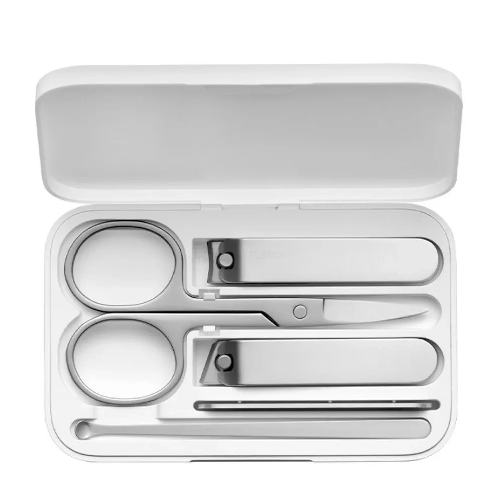 Original xiaomi mijia manicure cortador de unhas 5 pçs conjunto pedicure portátil kit higiene viagem aço inoxidável ferramenta cortador de unhas