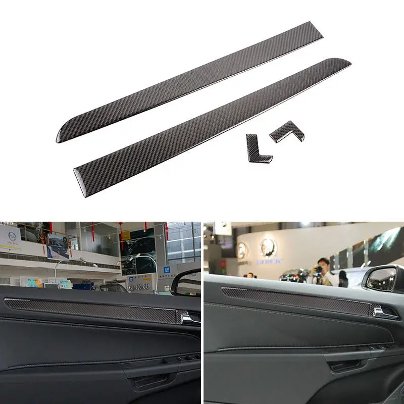 4pcs Soft Carbon Fiber Car Styling Interior Accessories For Opel Astra H MK5 2004 2005 2006 2007 2008 2009 2010 Door Panel Trim