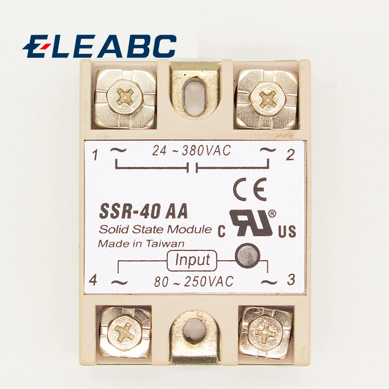 1 pcs SSR-40 AA AC-AC Metal Base Solid State Relay Moudle SSR-40AA 40A Output AC 24-380V Good Quality Wholesale Hot Sale Promot