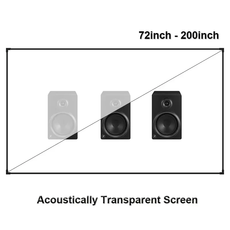 

Acoustically Sound Transparent Projector Screen with Sound Acoustic Weave Perforated Aluminum Fixed Frame Wall Mount 1cm Bezel