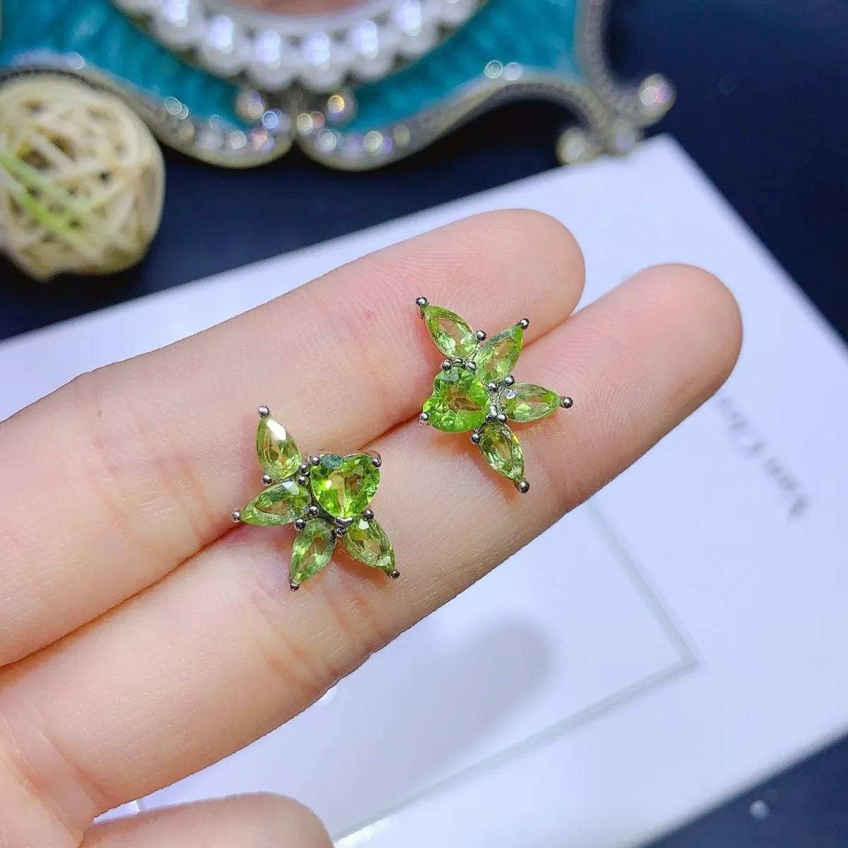 

Модные серьги из натурального оливина/цитрина 5 мм/3*5 мм, стерлинговое серебро S925, сертификат, изысканные очаровательные свадебные украшения для женщин FS